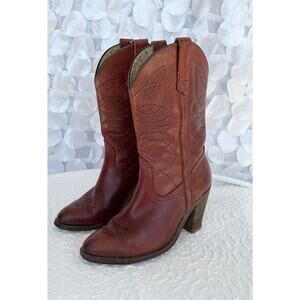 Frye Brown Heeled Boots